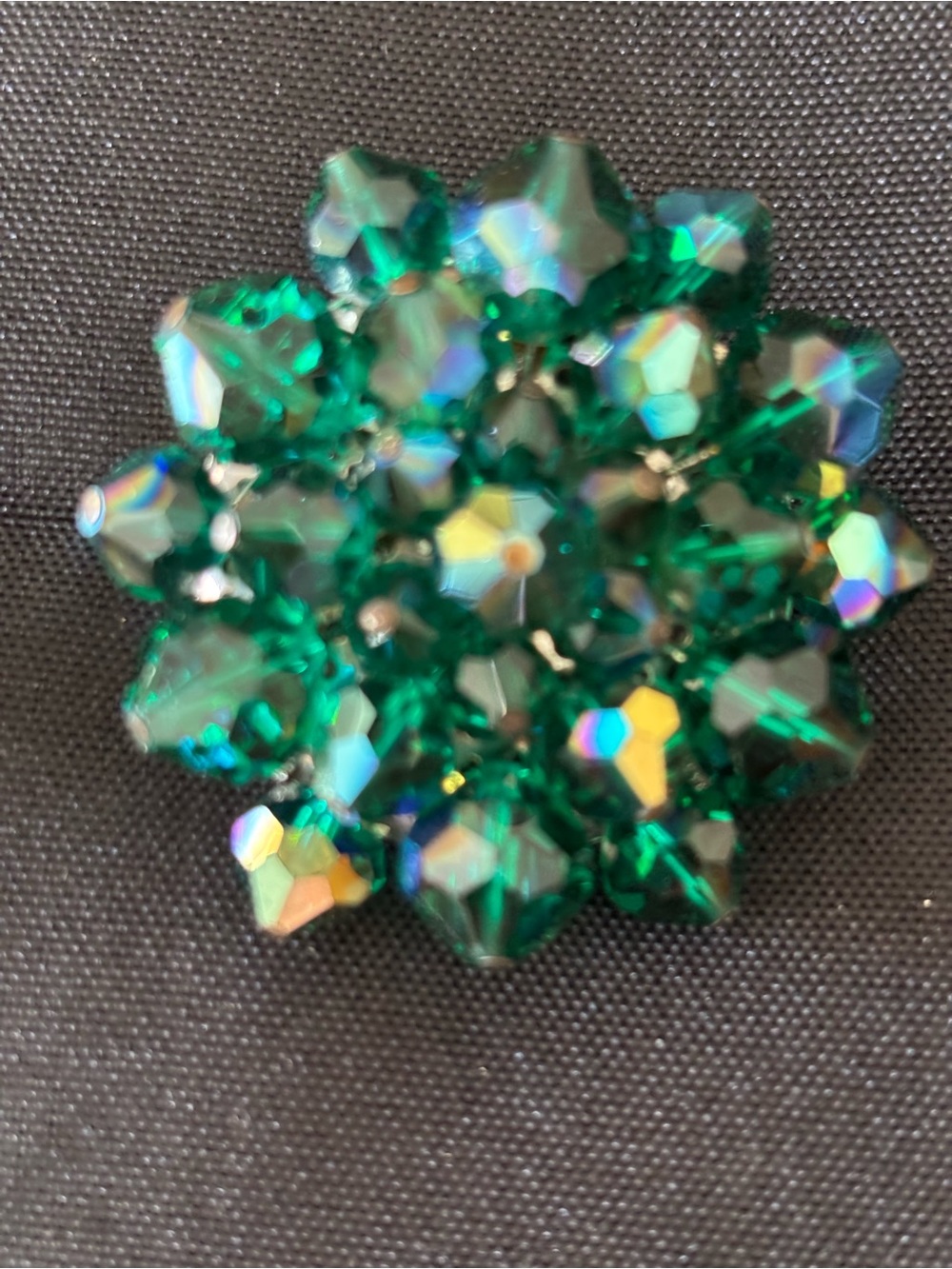 Green Crystal Cluster Brooch
